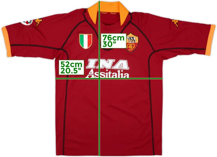 2001-02 Roma Home Shirt Totti #10 - 8/10 - (XXL)