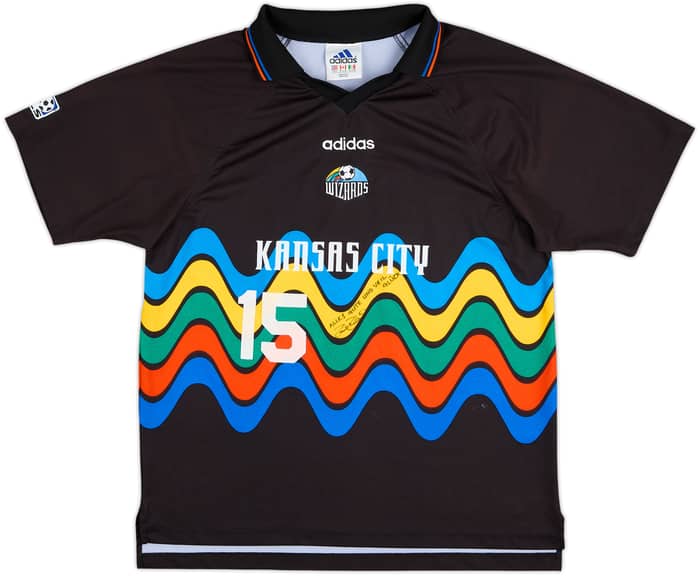 1998 Kansas City Wizards Match Issue Signed Home Shirt Rideout #15