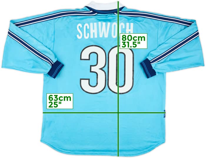 1998-99 Napoli Match Issue Home L/S Shirt Schwoch #30