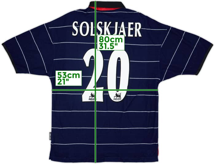 1999-00 Manchester United Away Shirt Solskjaer #20 - 9/10 - (M)