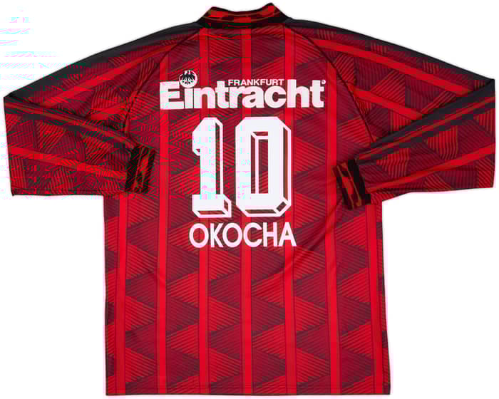 1995-96 Eintracht Frankfurt Home L/S Shirt Okocha #10 - 8/10 - (M)