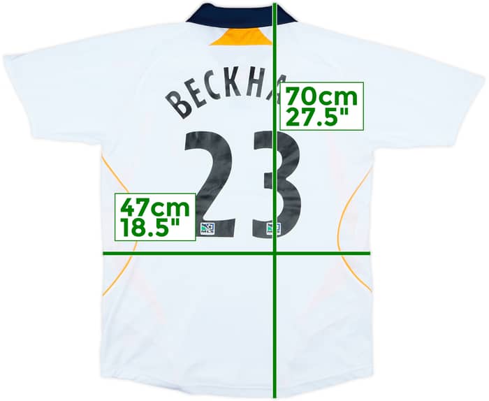 Camiseta de local del LA Galaxy 2007-08 Beckham #23 - 9/10 - (Niños L)