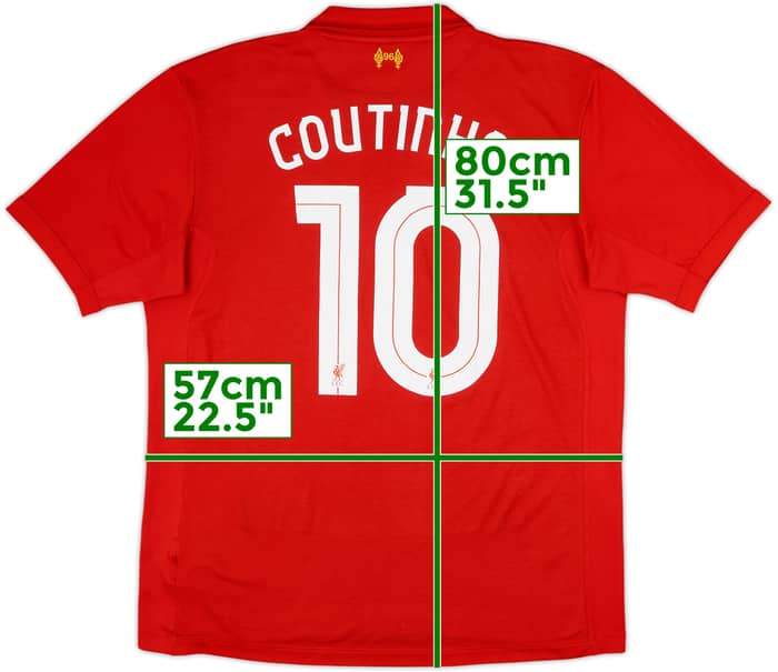 2012-13 Liverpool Home Shirt Coutinho #10 - 8/10 - (XL)