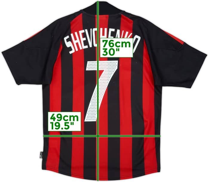 2002-03 AC Milan Home Shirt Shevchenko #7 - 8/10 - (S)