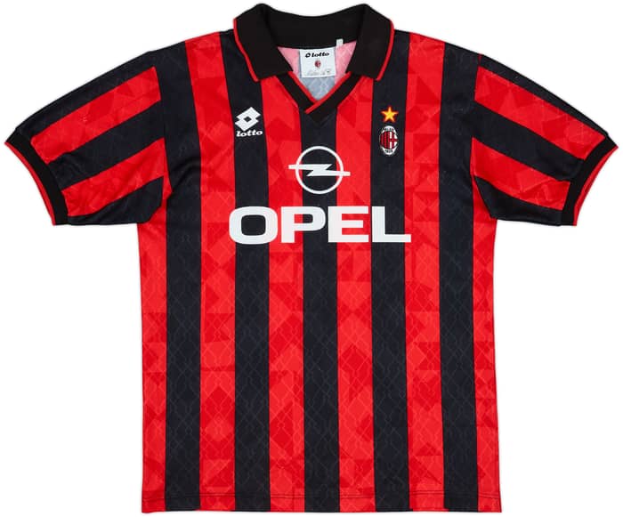1995-96 AC Milan Home Shirt Weah #9 - 6/10 - (L)