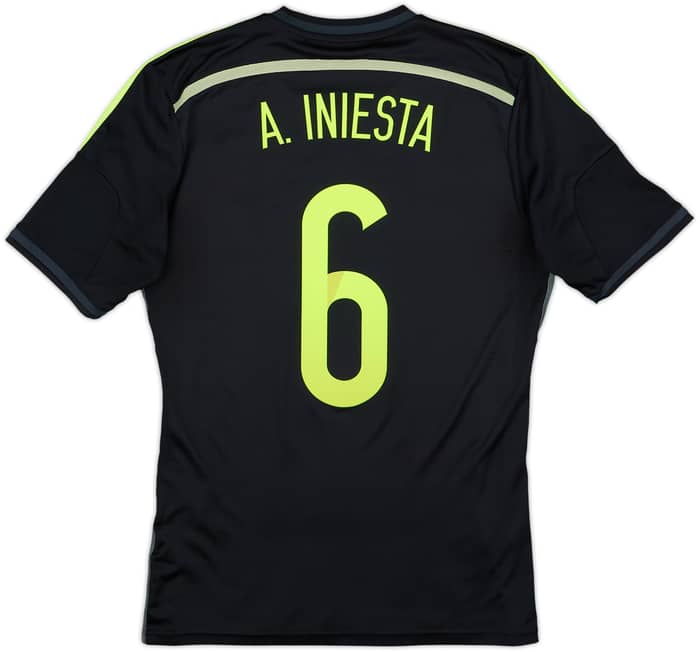 2013-15 Spain Away Shirt A.Iniesta #6 - 8/10 - (S)