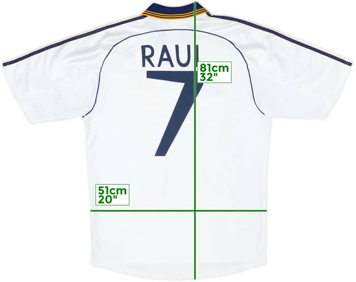 1998-00 Real Madrid Home Shirt Raul #7 - 8/10 - (M)