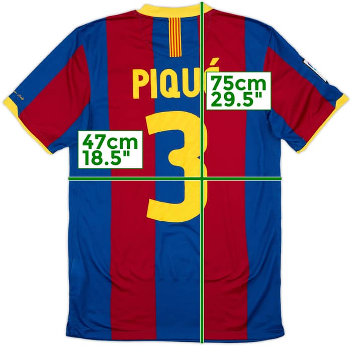 2010-11 Barcelona Home Shirt Pique #3 - 6/10 - (S)