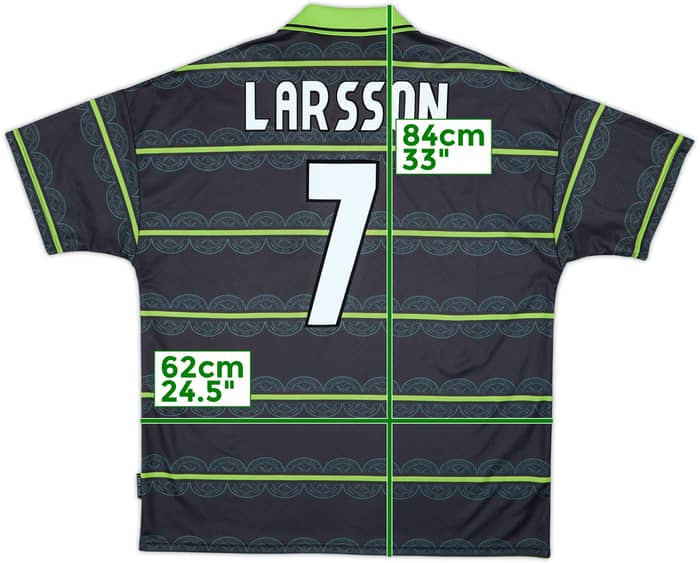 1998-99 Celtic Away Shirt Larsson #7 - 10/10 - (XXL)