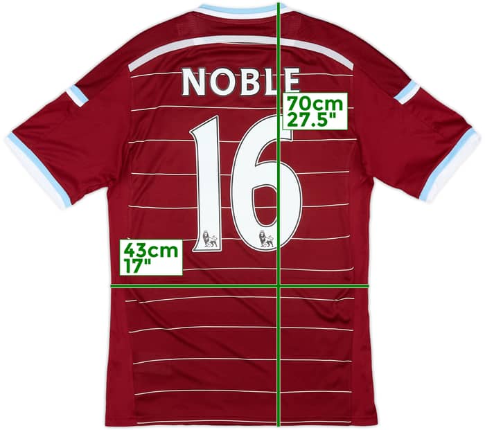 2014-15 West Ham Home Shirt Noble #16 - 10/10 - (S)