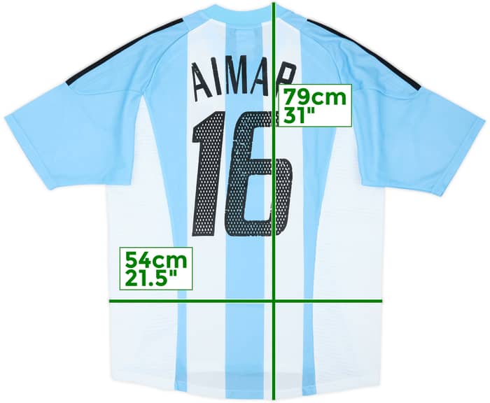 2002-04 Argentina Home Shirt Aimar #16 - 6/10 - (M)