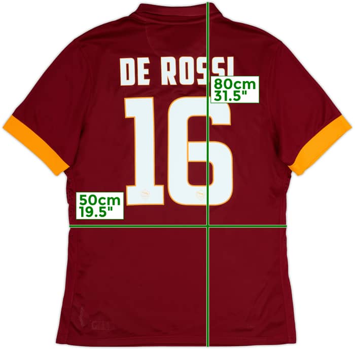 2014-15 Roma Authentic Home Shirt De Rossi #16 - 10/10 - (XL)