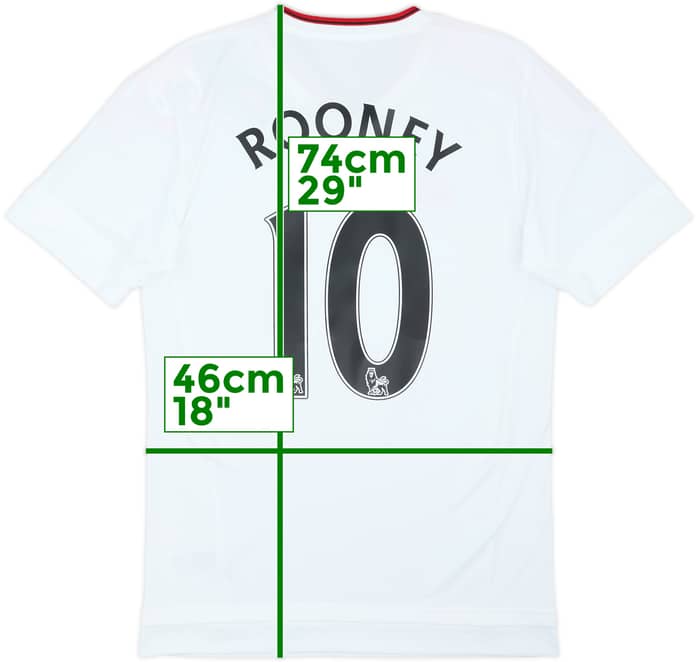 2015-16 Manchester United Away Shirt Rooney #10 (S)