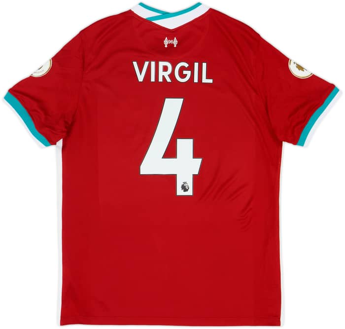 2020-21 Liverpool Home Shirt Virgil #4 - 8/10 - (L)