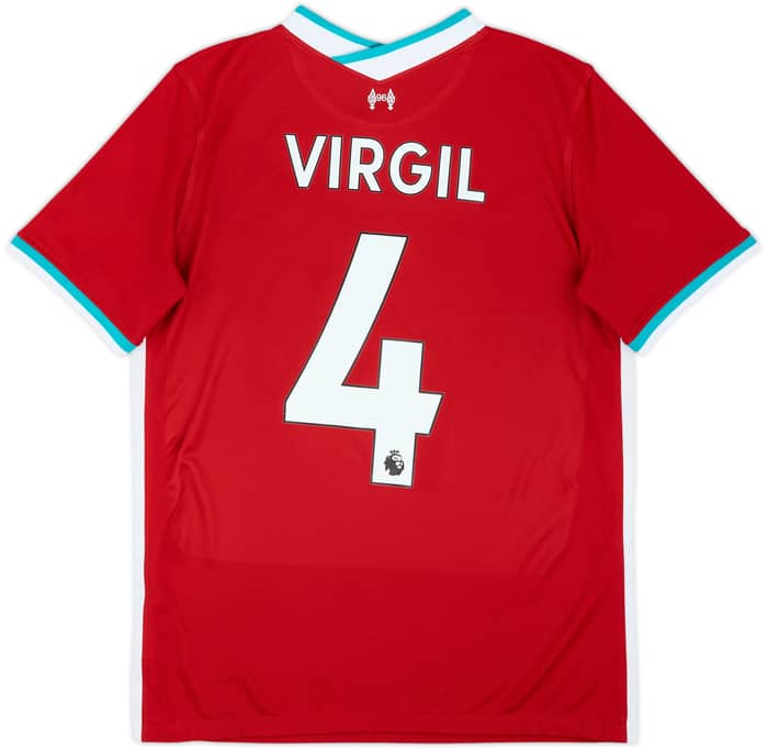 2020-21 Liverpool Home Shirt Virgil #4 - 6/10 - (XL.Boys)