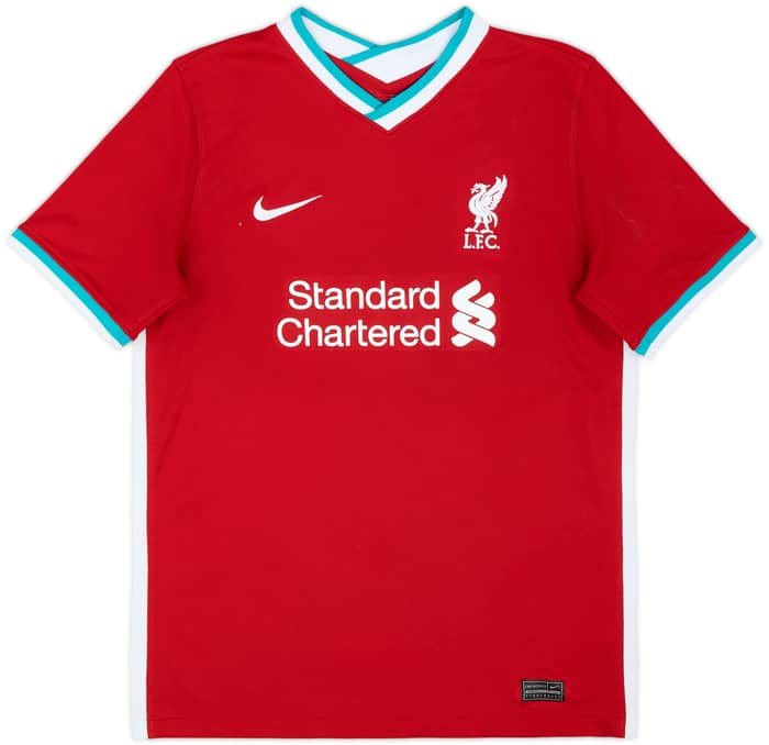 2020-21 Liverpool Home Shirt Virgil #4 - 6/10 - (XL.Boys)