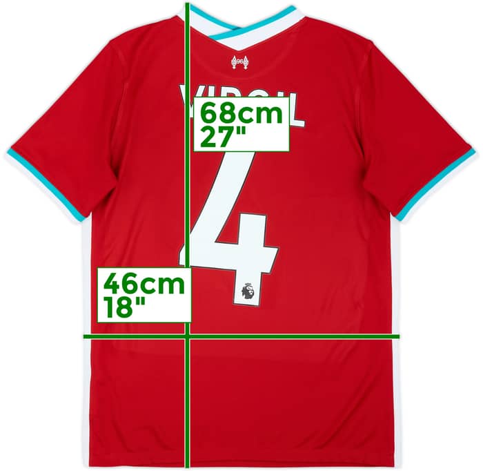 2020-21 Liverpool Home Shirt Virgil #4 - 6/10 - (XL.Boys)