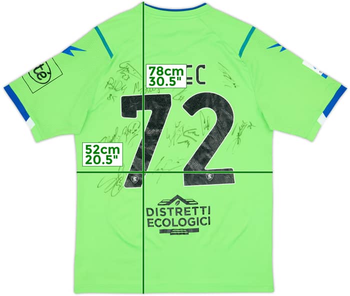 2020-21 Salernitana Match Issue Squad Signed GK S/S Shirt Belec #72
