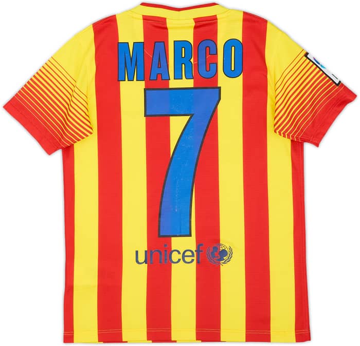 2013-15 Barcelona Away Shirt Marco #7 - 6/10 - (S.Boys)