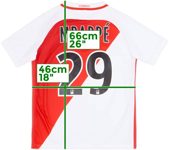 2016-17 Monaco Home Shirt Mbappe #29 - 7/10 - (13-15 Years)