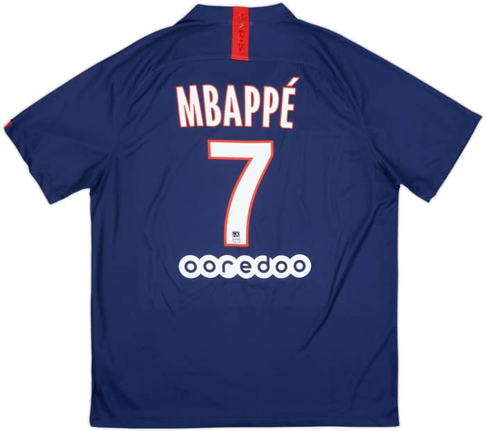 2019-20 Paris Saint-Germain Home Shirt Mbappe #7 - 9/10 - (XL)