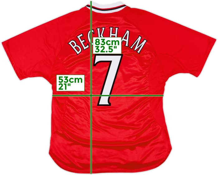 1999-00 Manchester United 'CL Winners' Shirt Beckham #7 - 9/10 - (L)