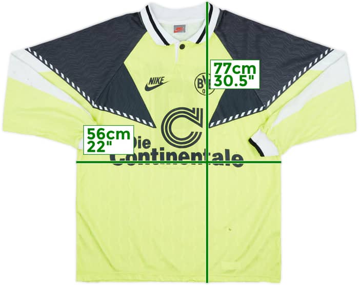 1990-91 Borussia Dortmund Home L/S Shirt #9 - 6/10 - (L)