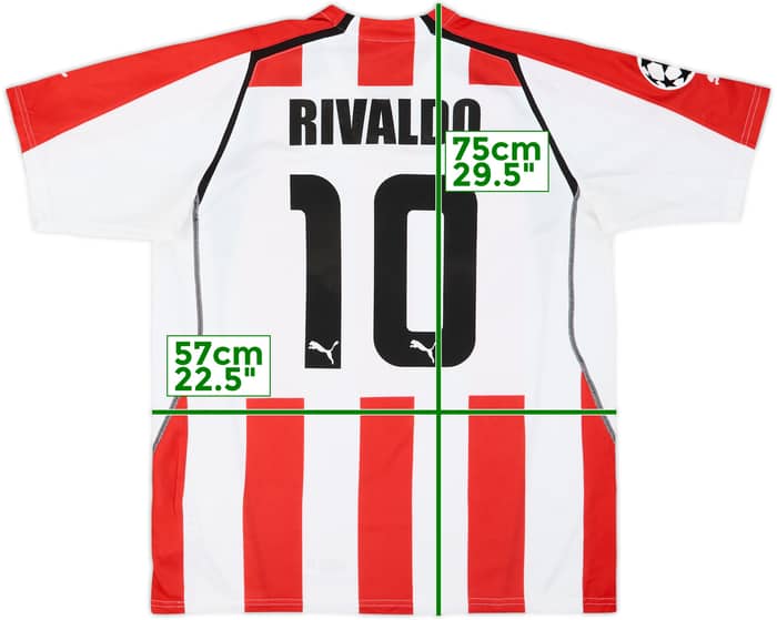 2005-06 Olympiakos Home Shirt Rivaldo #10 - 9/10 - (XL)