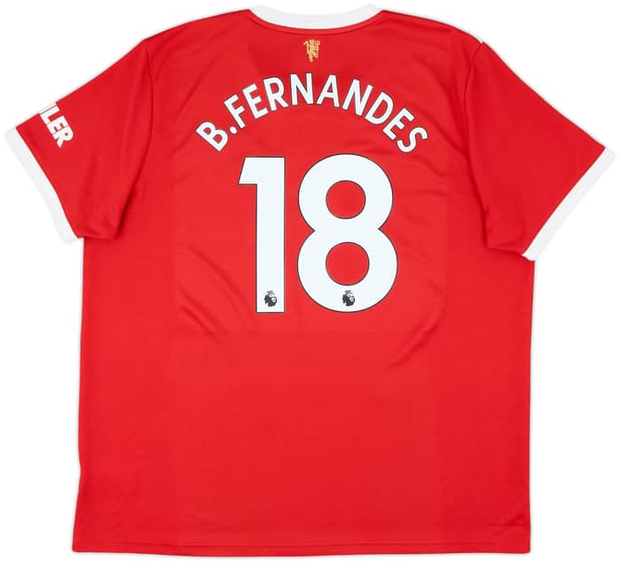 2021-22 Manchester United Home Shirt B.Fernandes #18 - 9/10 - (XXL)