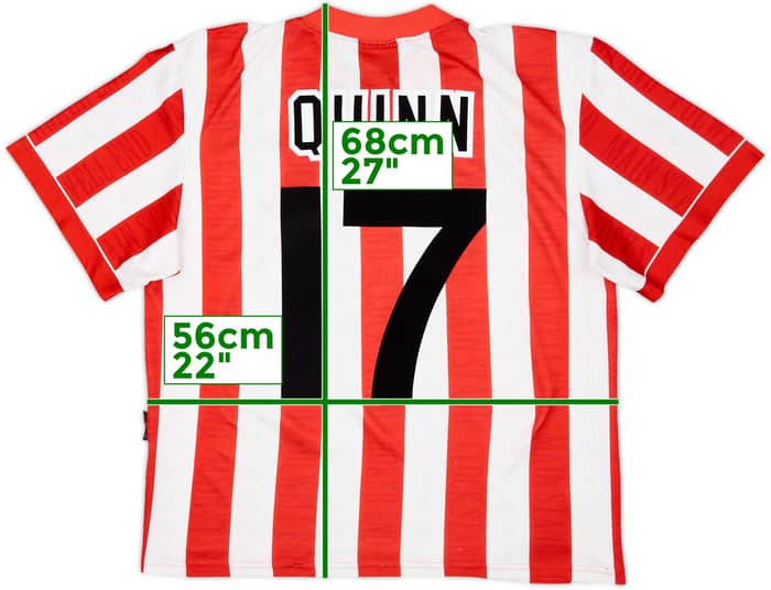 1996-97 Sunderland Home Shirt Quinn #17 - 8/10 - (M)