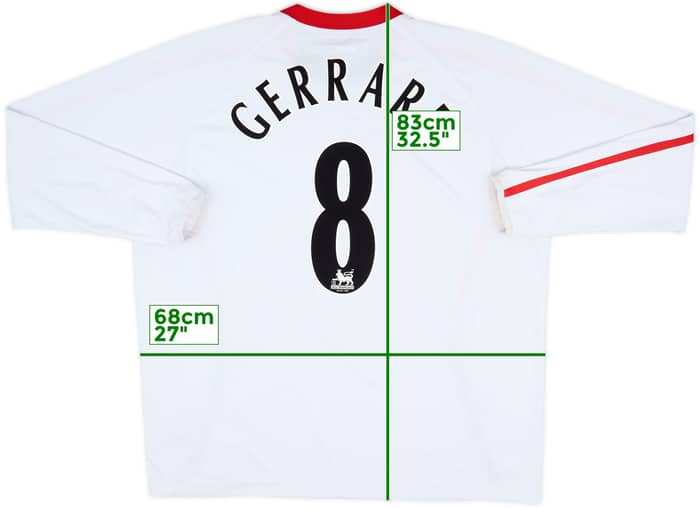 2005-06 Liverpool Away L/S Shirt Gerrard #8 - 9/10 - (XXL)