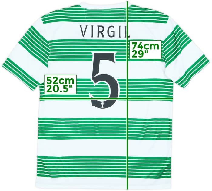 2013-15 Celtic Home Shirt Virgil #5 - 9/10 - (M)