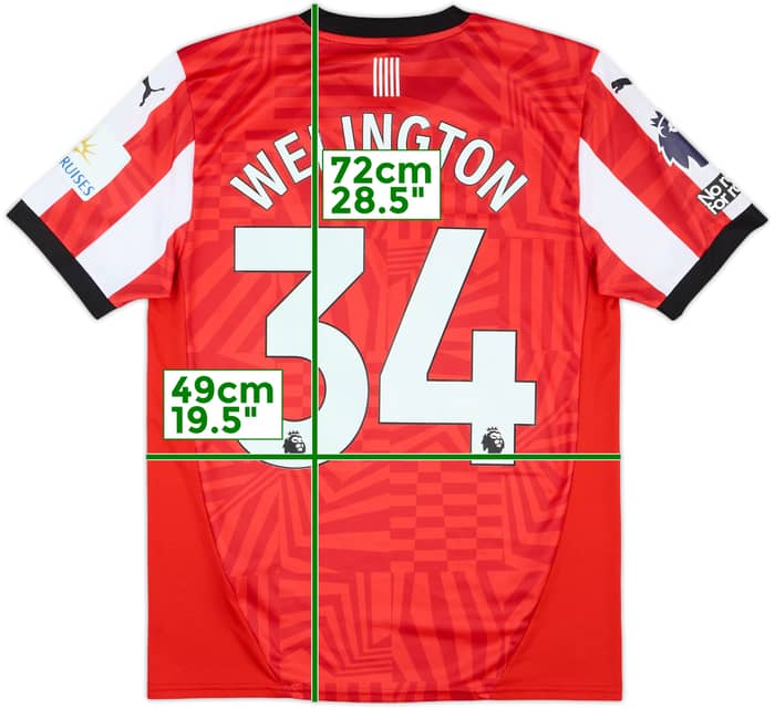 2024-25 Southampton Match Issue Home Shirt Welington #34