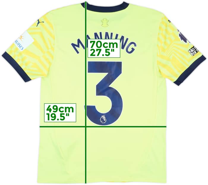 2024-25 Southampton Match Worn Away Shirt Manning #3