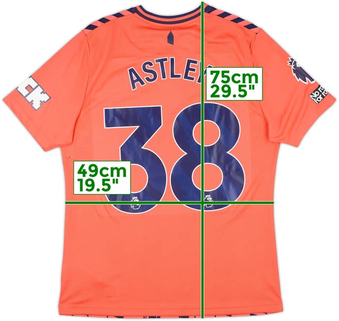 2023-24 Everton Match Issue Away Shirt Astley #38