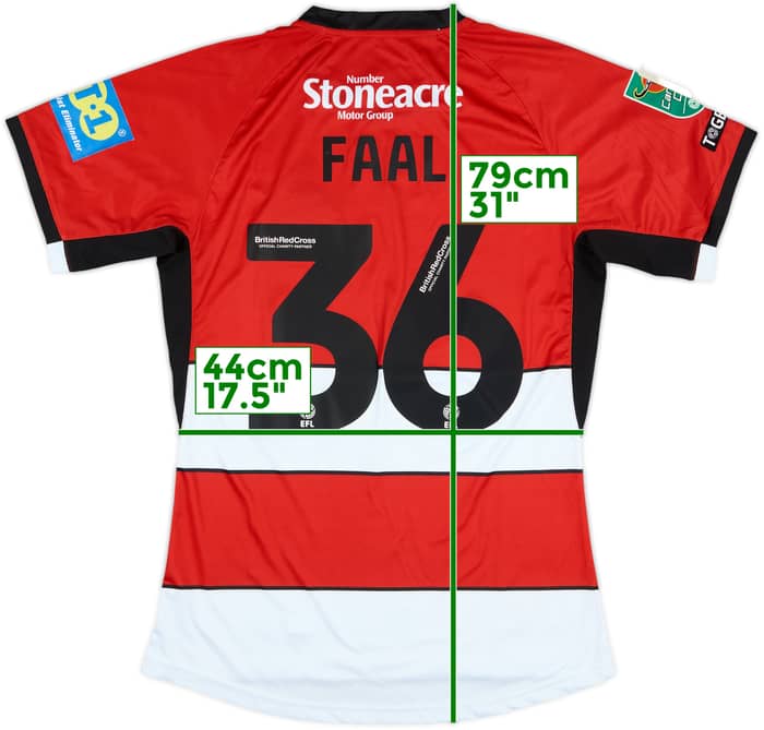 2023-24 Doncaster Rovers Match Issue Carabao Cup Home Shirt Faal #36