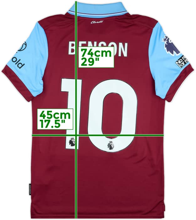 2023-24 Burnley Match Issue Home Shirt Benson #10