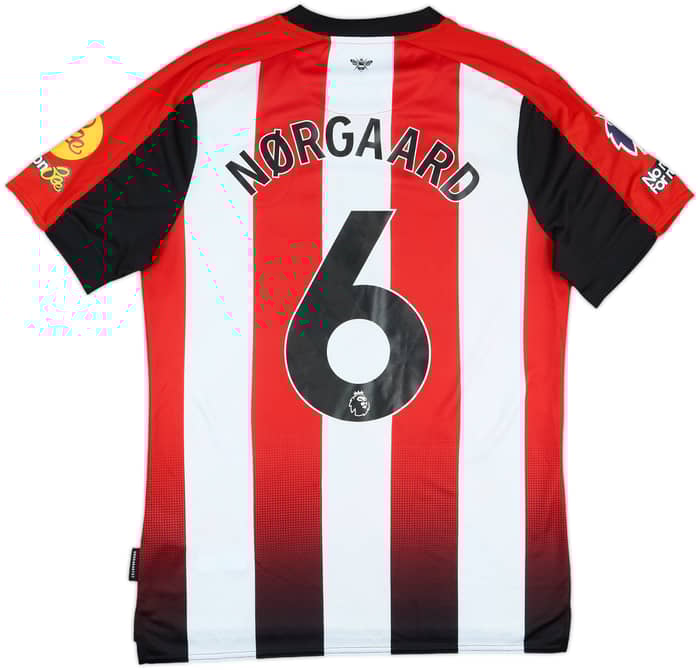 2023-24 Brentford Match Worn Home Shirt Norgaard #6