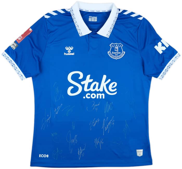 2023-24 Everton Match Issue Squad Signed FA Cup Home Shirt Andre Gomes #21