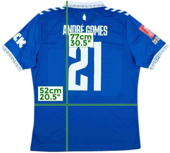 2023-24 Everton Match Issue Squad Signed FA Cup Home Shirt Andre Gomes #21