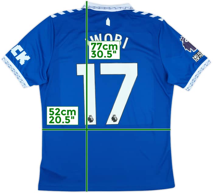 2023-24 Everton Match Issue Home Shirt Iwobi #17