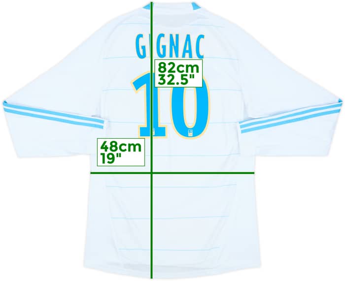 2010-11 Olympique Marseille Home L/S Shirt Gignac #10 - 8/10 - (M)