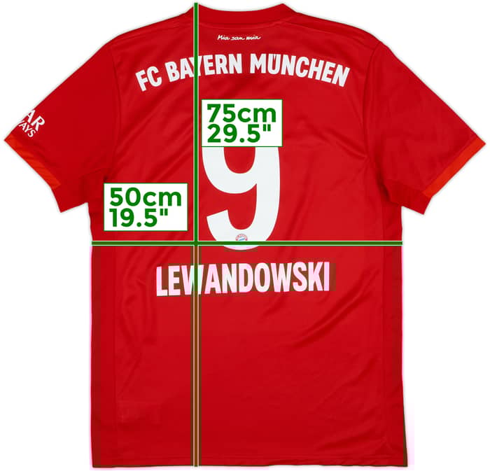 2019-20 Bayern Munich Home Shirt Lewandowski #9 - 9/10 - (M)