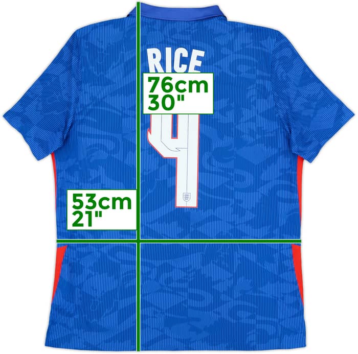 2020-21 England Authentic Away Shirt Rice #4 - 9/10 - (L)