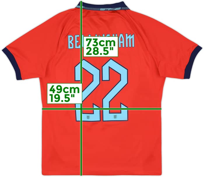 2022-23 England Away Shirt Bellingham #22 - 8/10 - (M)
