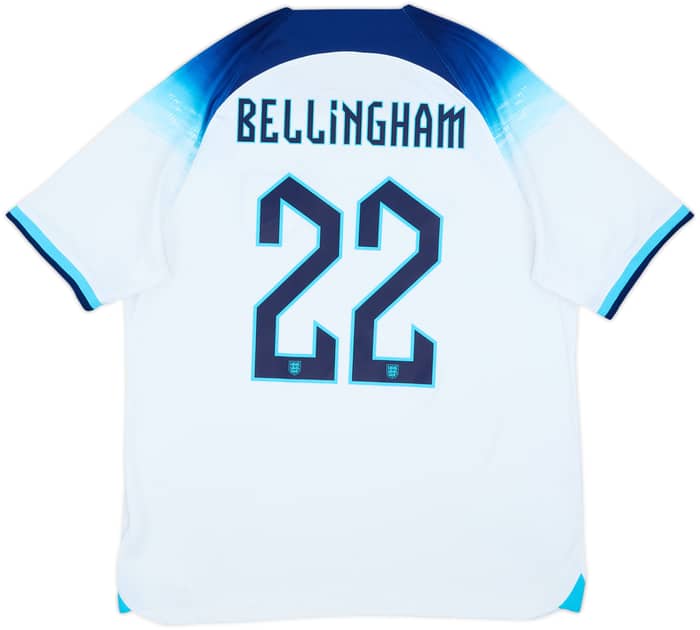 2022-23 England Home Shirt Bellingham #22 - 7/10 - (L)