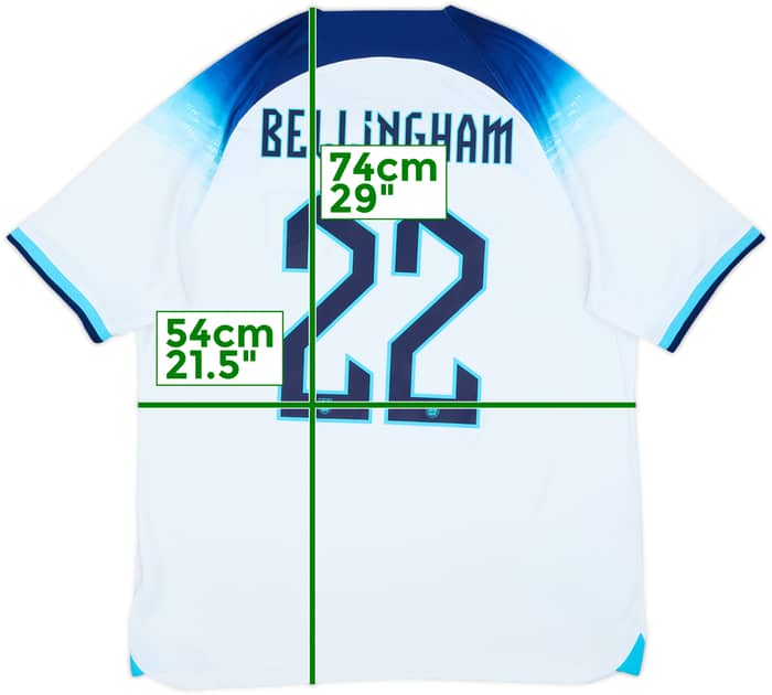 2022-23 England Home Shirt Bellingham #22 - 7/10 - (L)
