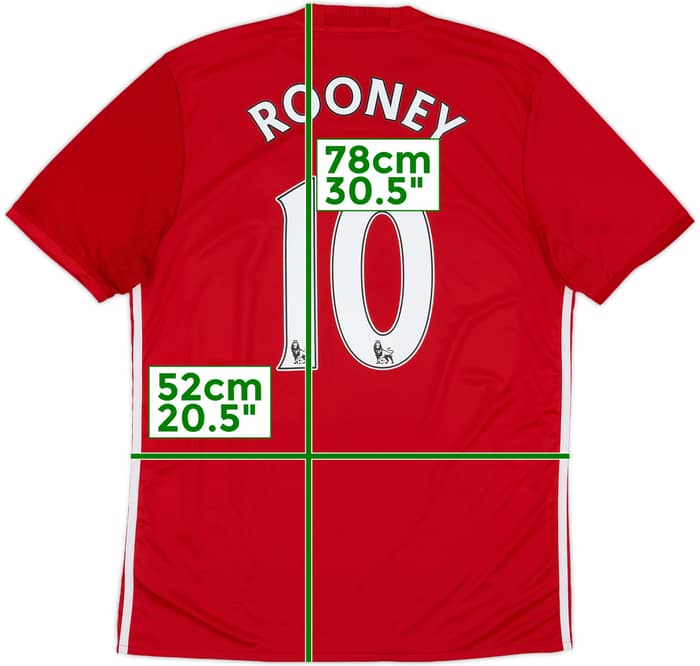 2016-17 Manchester United Home Shirt Rooney #10 - 6/10 - (L)