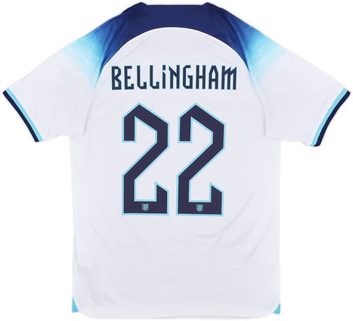 2022-23 England Home Shirt Bellingham #22 - 8/10 - (S)