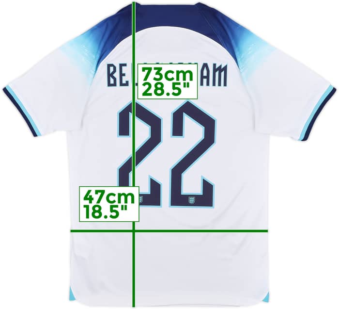2022-23 England Home Shirt Bellingham #22 - 8/10 - (S)